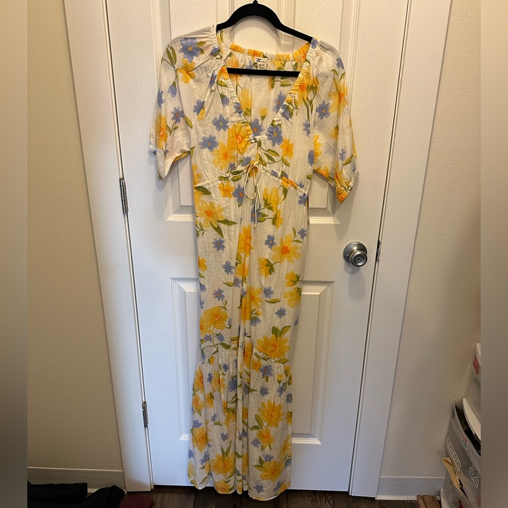Billabong Floral Dress with Yellow and Blue Accents